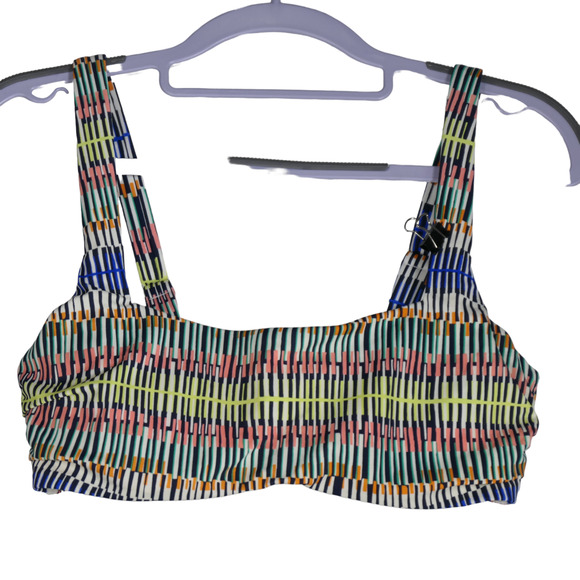 Athleta Bikini Top Womens Size 34 B C Rainbow Remove Pads Underwire Mesh Lined - Picture 1 of 7